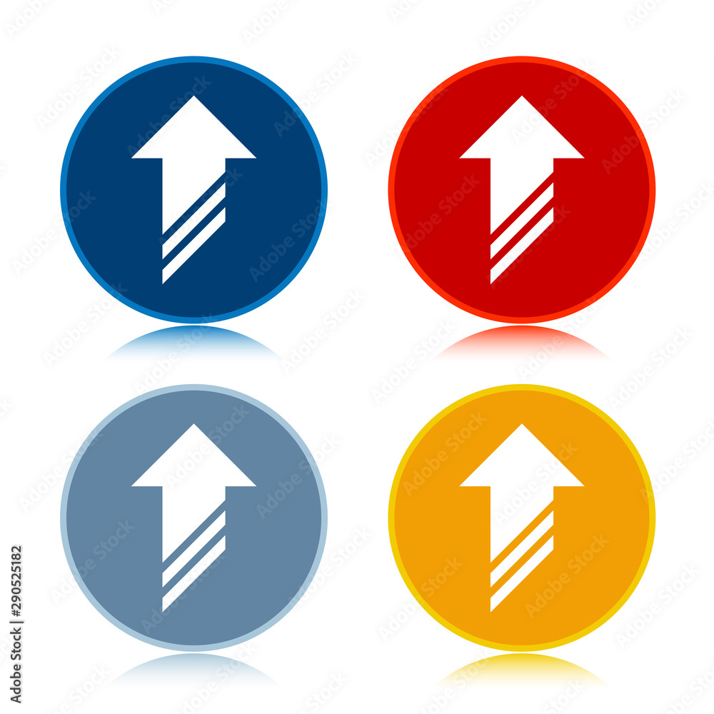 Upload icon trendy flat round buttons set illustration design Upload icon trendy flat round buttons set illustration design