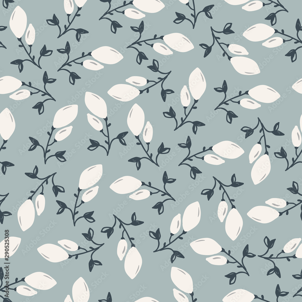 Fototapeta premium Natural floral farmhouse style seamless patterns for kitchenware and homeware, fabric and stationery design and decoration