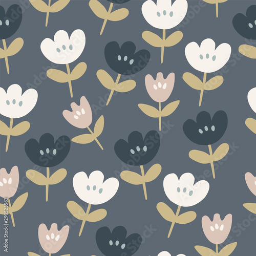 Natural floral farmhouse style seamless patterns for kitchenware and homeware, fabric and stationery design and decoration
