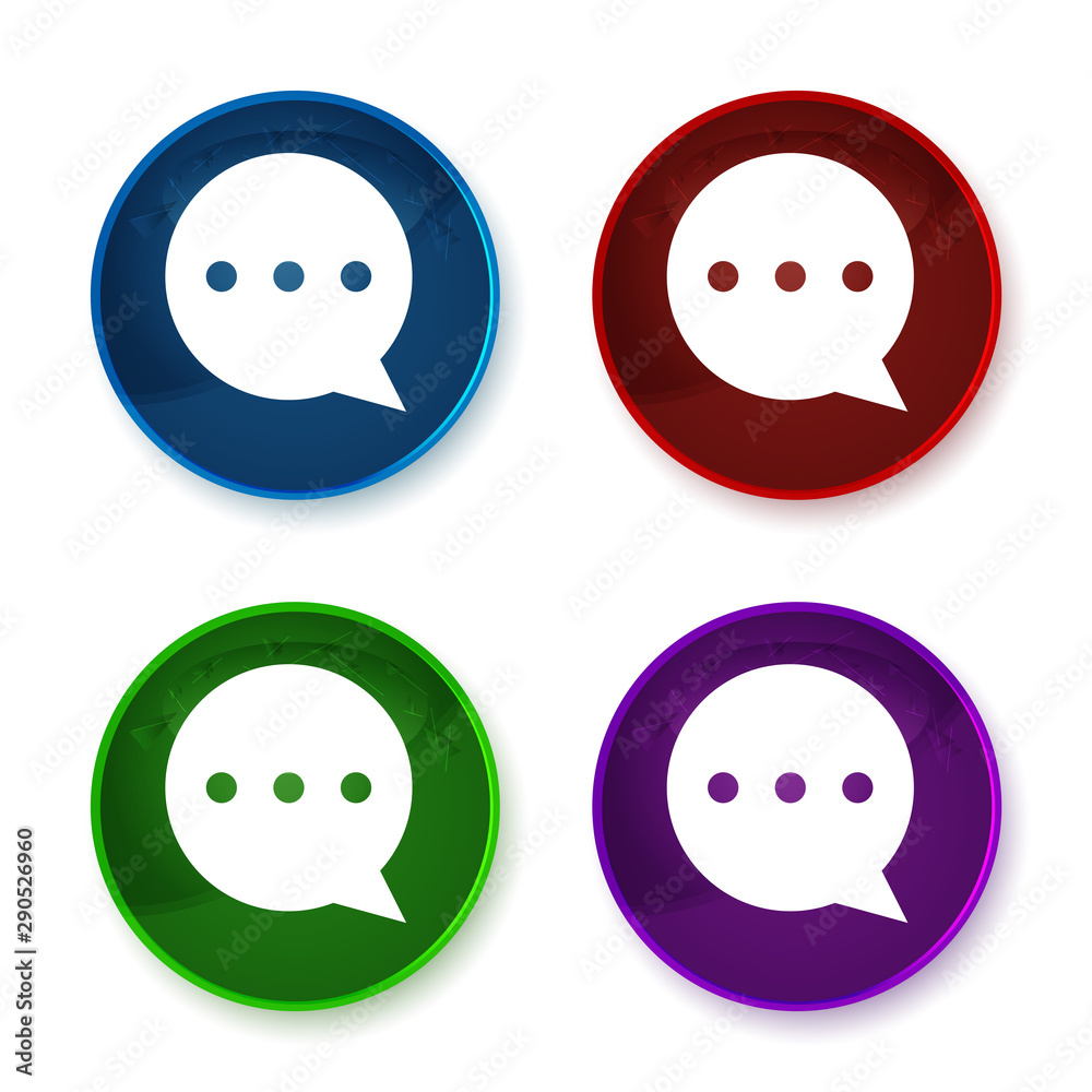 Fototapeta premium Comment icon shiny round buttons set illustration