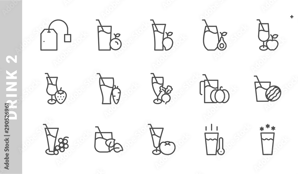 drink 2 icon set. Outline Style. each made in 64x64 pixel drink 2 icon set. Outline Style. each made in 64x64 pixel