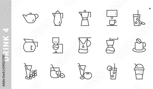 drink 4 icon set. Outline Style. each made in 64x64 pixel