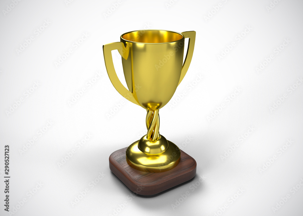 Gold Trophy Champions Winner 3D Render