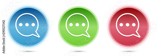 Comment icon glass round buttons set illustration