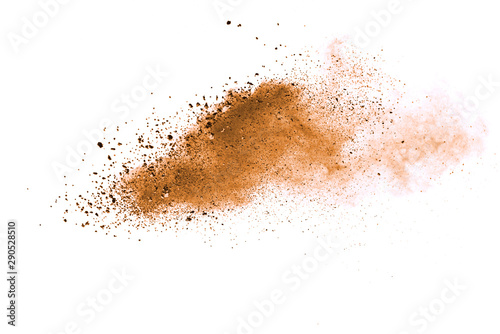 Wallpaper Mural Brown powder explosion isolated on white background. Torontodigital.ca