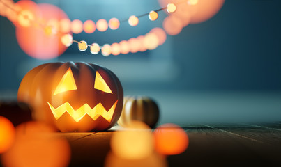 Halloween Pumpkin Lantern Celebration Party Background