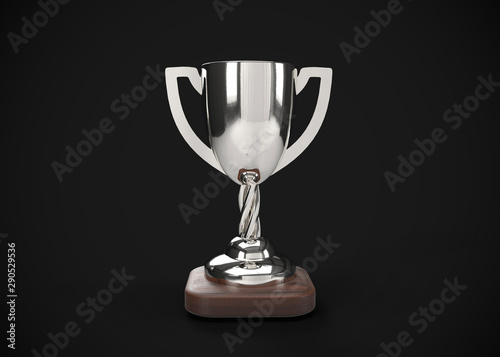 Silver Trophy Champions Winner 3D Render