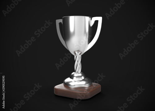 Silver Trophy Champions Winner 3D Render