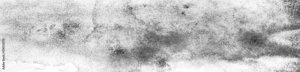 banner of Black abstract watercolor macro texture background. Abstract aquarelle texture grayscale backdrop.