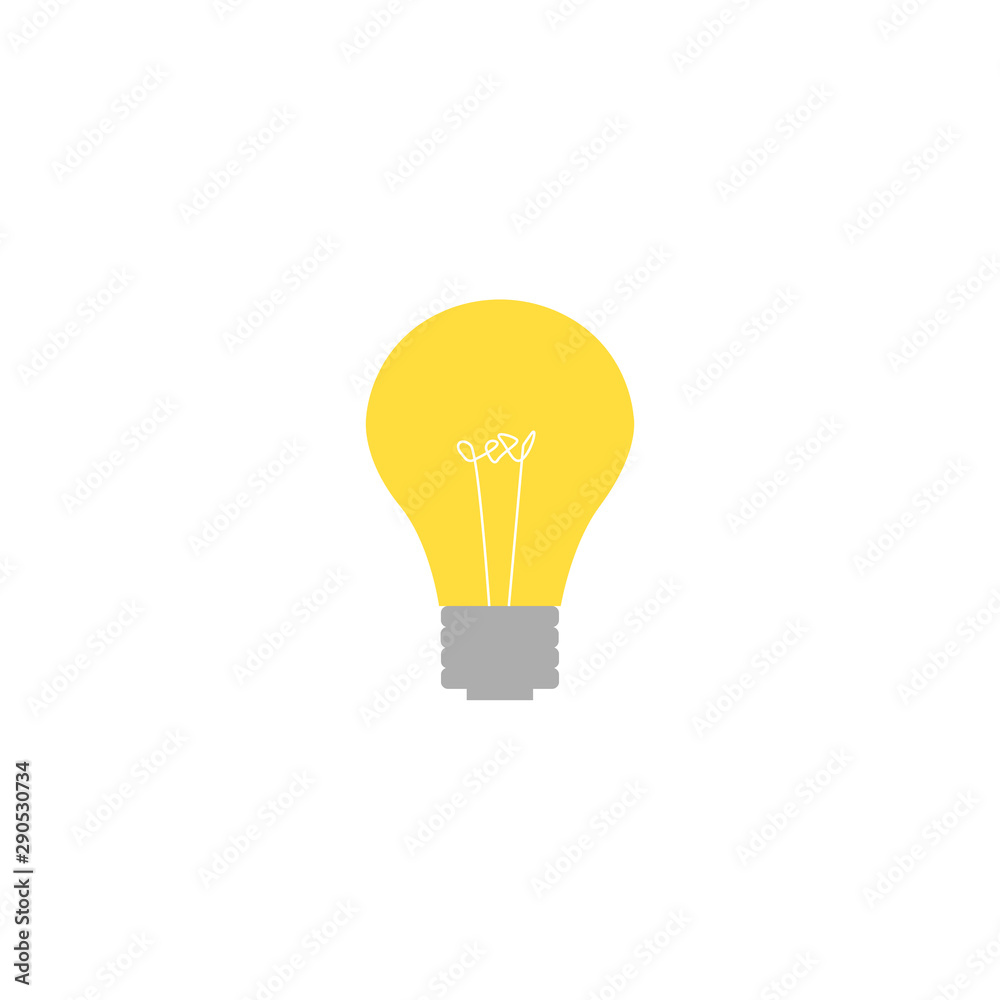 Vector illustration of light bulb and idea concept symbol. Flat style. Vector illustration Vector illustration of light bulb and idea concept symbol. Flat style. Vector illustration