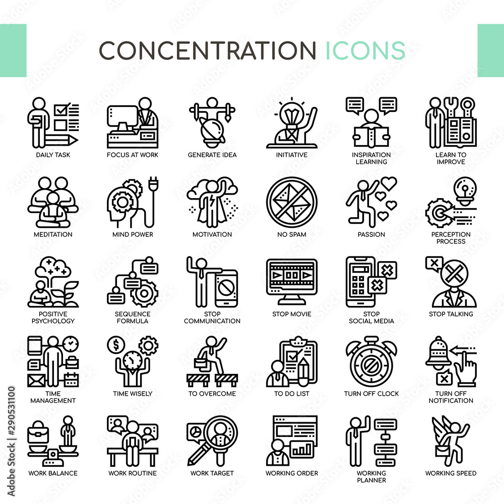 Concentration , Thin Line and Pixel Perfect Icons Concentration , Thin Line and Pixel Perfect Icons