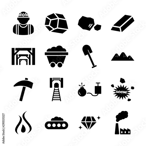 mining solid icons