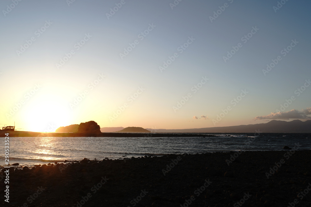 天草の海岸の夕焼け 天草の海岸の夕焼け