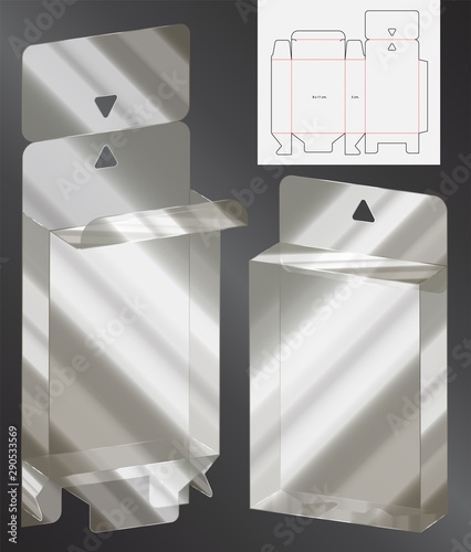 Box packaging die cut template design. 3d mock-up