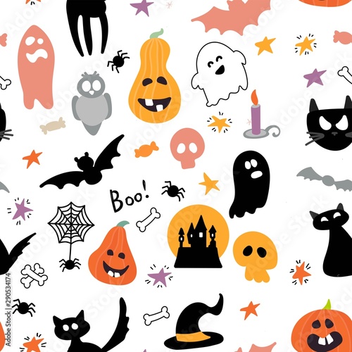 Abstract colorful Halloween,illustration background. autumn illustration for Halloween