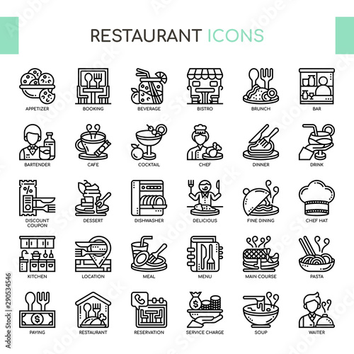 Restaurant , Thin Line and Pixel Perfect Icons