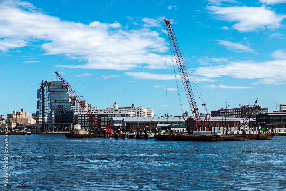Industrial facilities in the port of New York City, USA