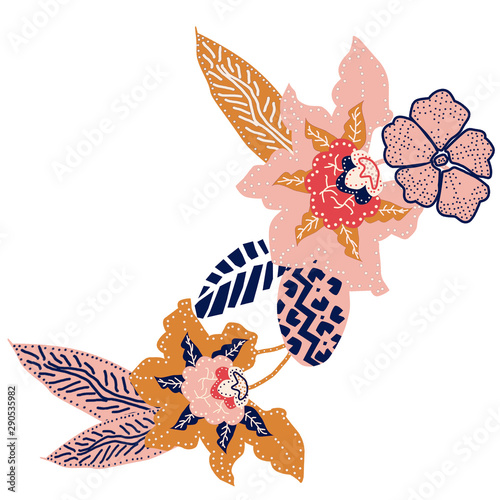 ethnic colorful flower in chintz style 