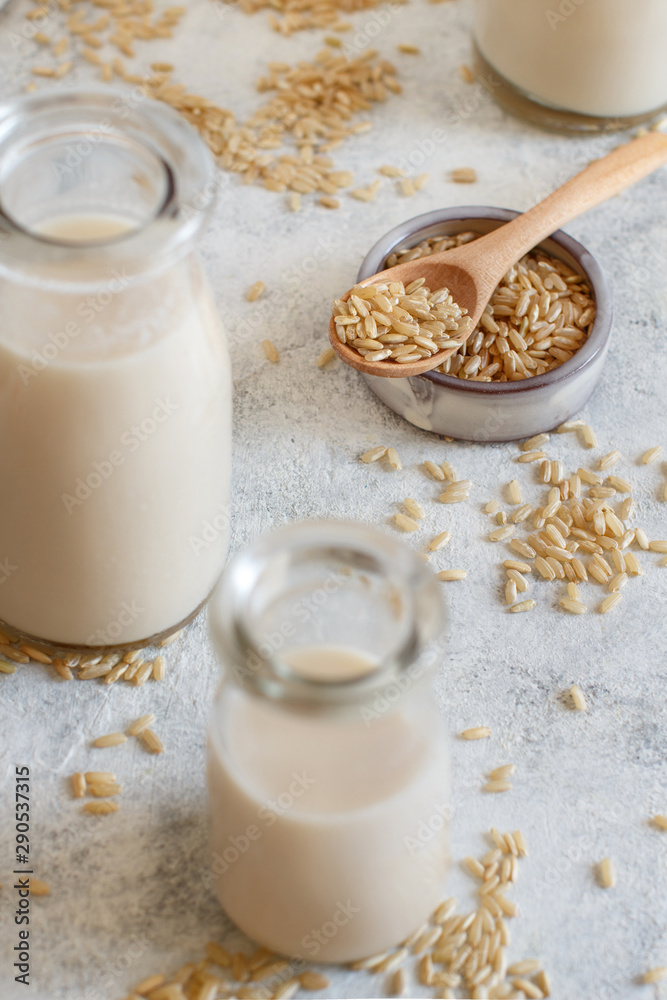 Vegan rice milk, non dairy alternative milk Vegan rice milk, non dairy alternative milk