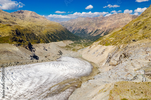 Svizzera - Engadina - Ghiacciaio del Morteratsch - vista aerea (settembre 2019)  photo