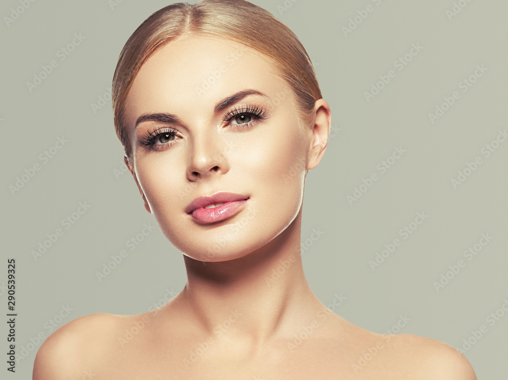 Beautiful. healthy skin woman blonde natural makeup Beautiful. healthy skin woman blonde natural makeup