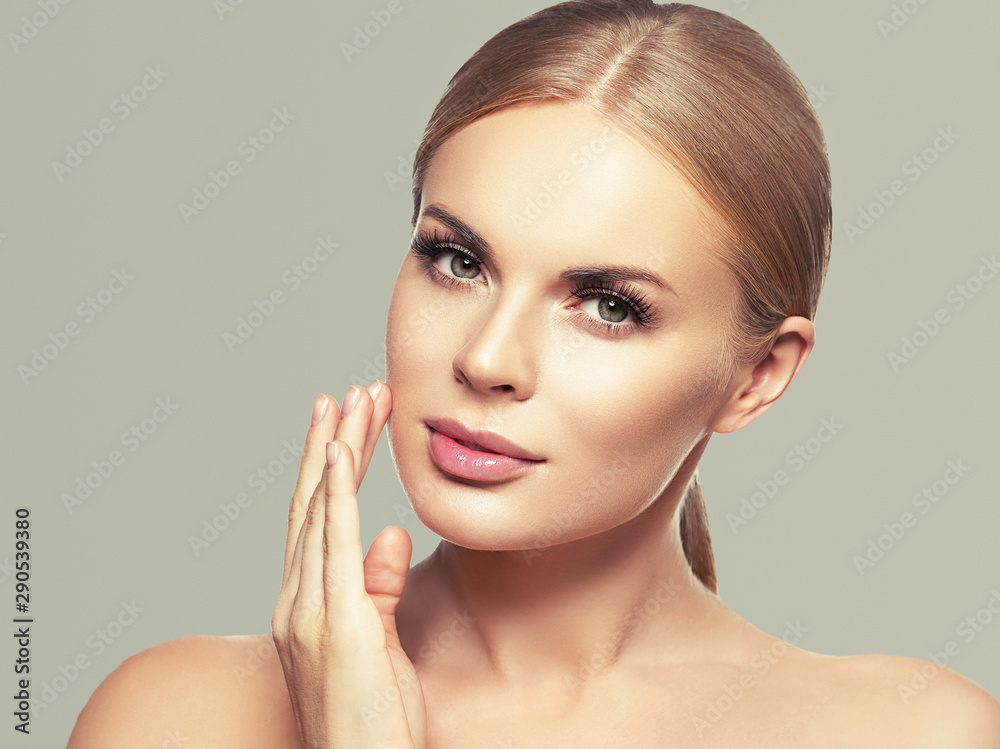 Beautiful. healthy skin woman blonde natural makeup Beautiful. healthy skin woman blonde natural makeup