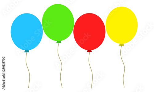 Bunch of balloons in flat style vector isolated on white background