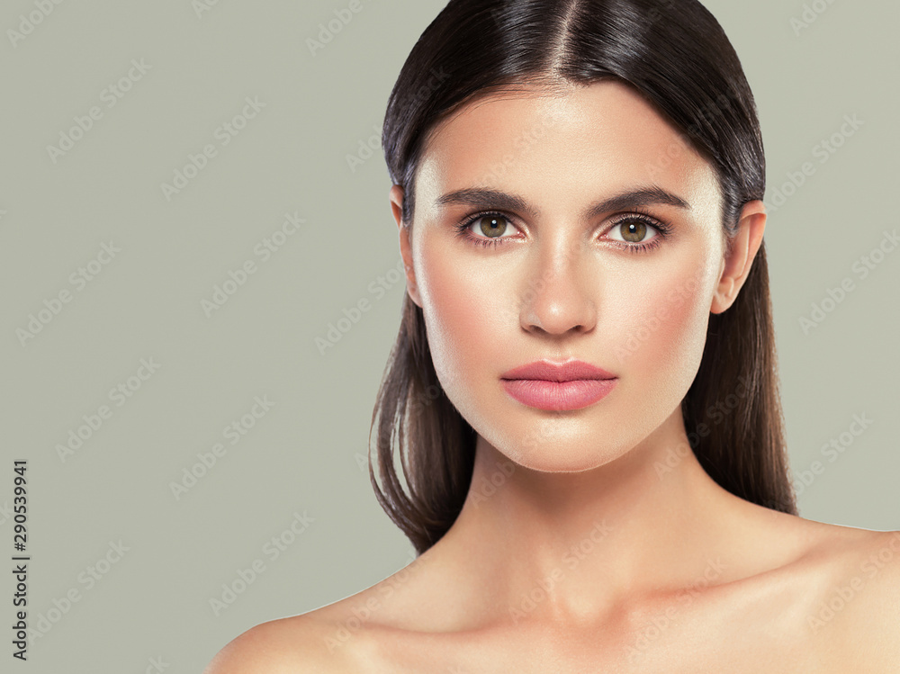 Beauty face woman healthy skin care concept brunette Beauty face woman healthy skin care concept brunette