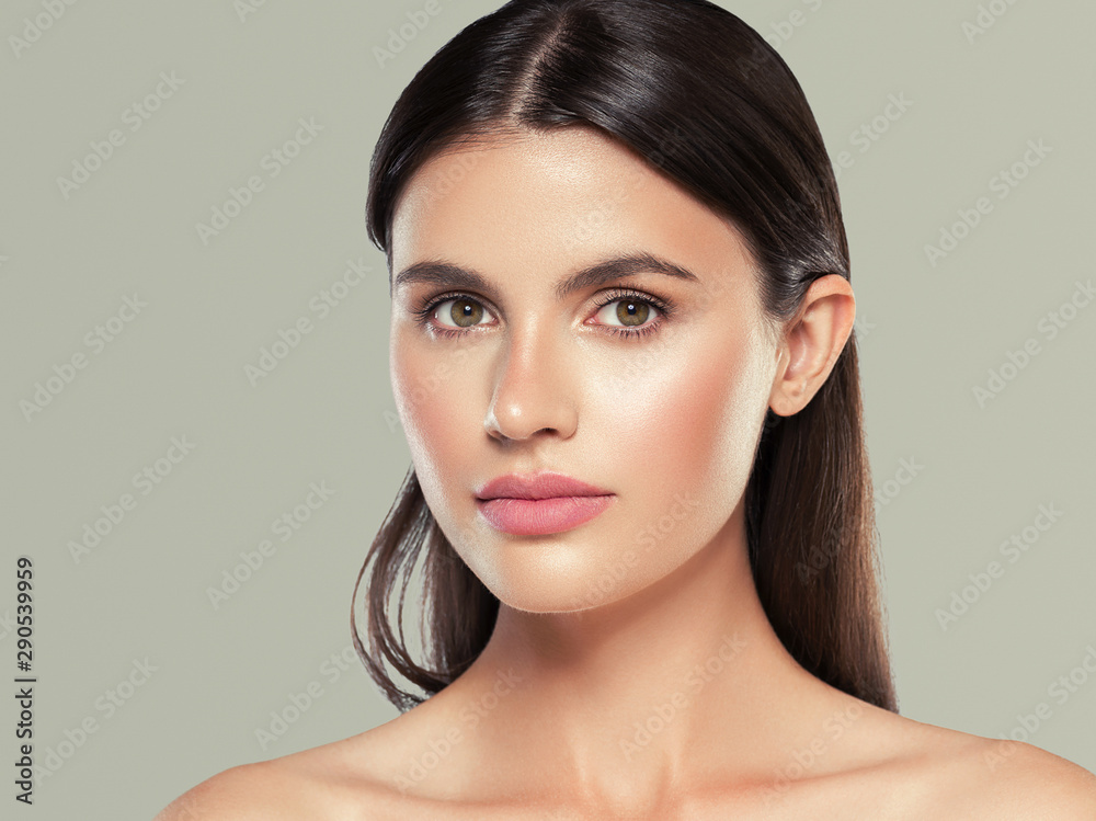 Beauty face woman healthy skin care concept brunette Beauty face woman healthy skin care concept brunette