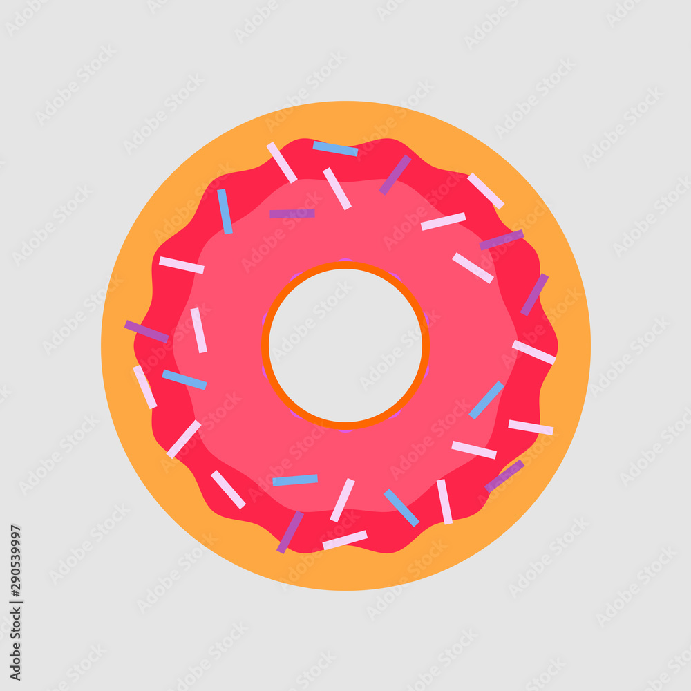 Donut vector. Icon for web and mobile application. Flat design style. Donut vector. Icon for web and mobile application. Flat design style.