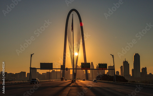 Arch bridge at sunrise