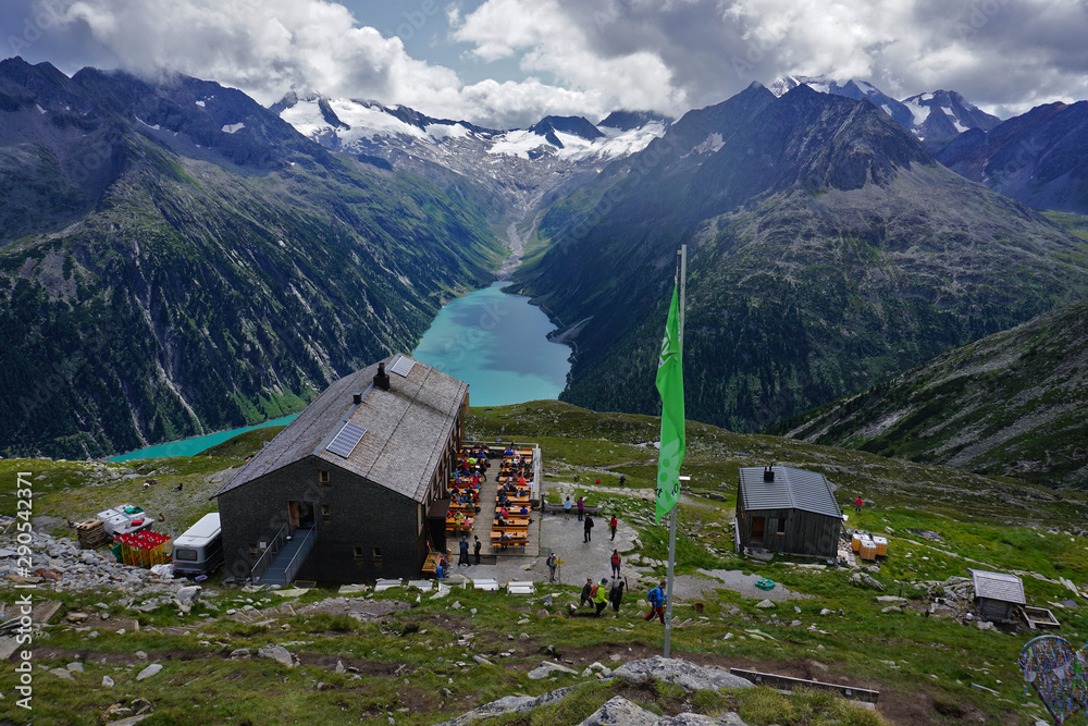 Olpererhütte in den Zillertaler Alpen, Österreich