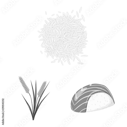 Vector illustration of food and organic sign. Set of food and agricultural vector icon for stock.