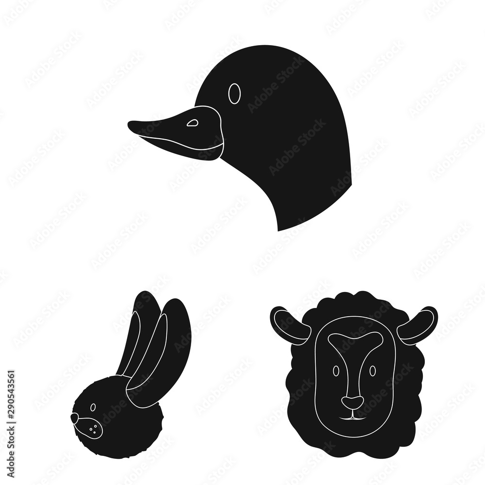 Fototapeta premium Vector illustration of ranch and organic icon. Collection of ranch and head stock vector illustration.