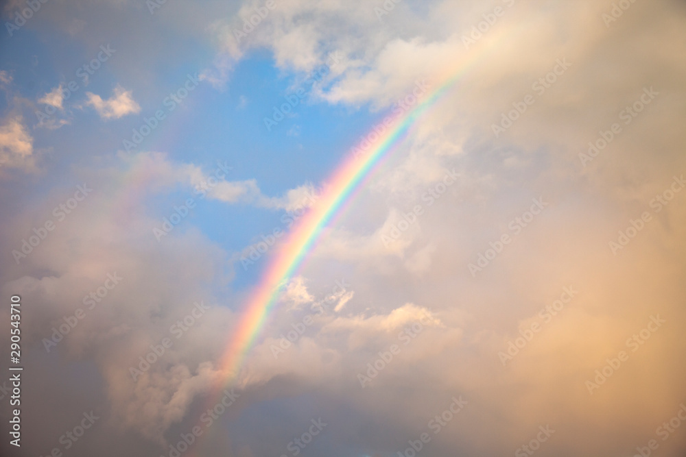 Beautiful Rainbow in the Cloudy Sky