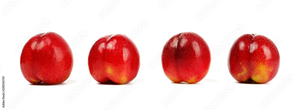 Fresh Chile red plum isolated on white background. Fresh Chile red plum isolated on white background.