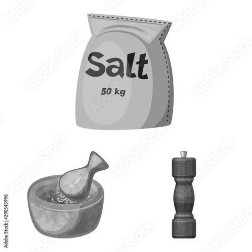 Vector design of salt and food icon. Set of salt and mineral vector icon for stock.
