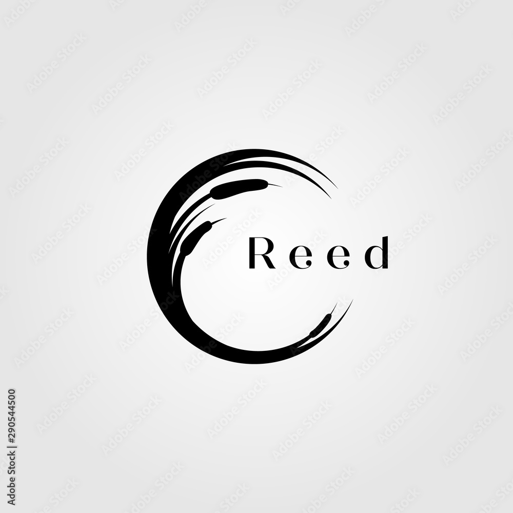reed river grass letter c initial logo vector illustration design - obrazy, fototapety, plakaty 