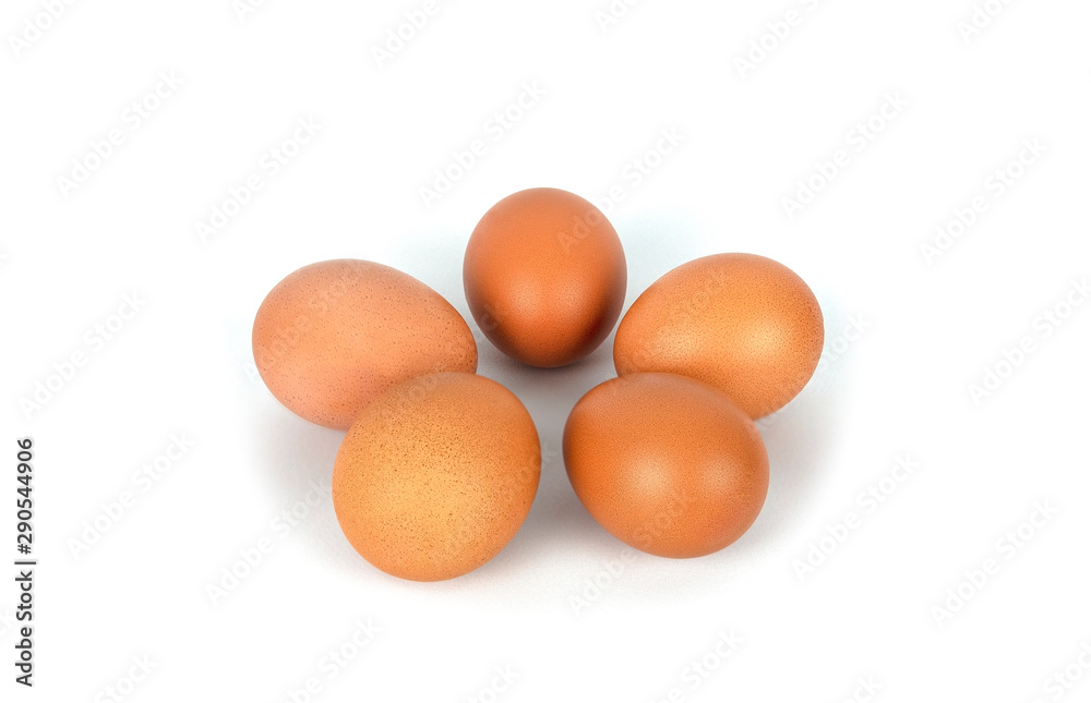 Fresh organic brown eggs isolated in white background Fresh organic brown eggs isolated in white background