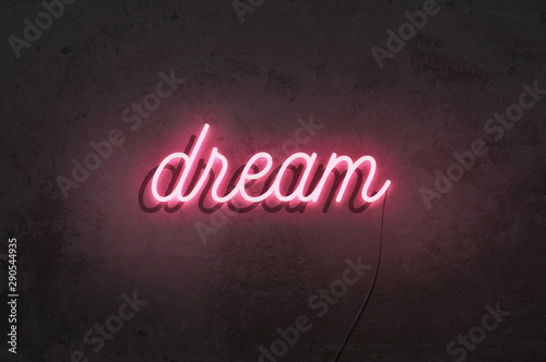 Obraz na plátně Neon sign 'Dream'