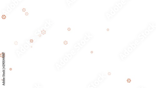 casino chips fly apart from the explosion to the sides, on a white background