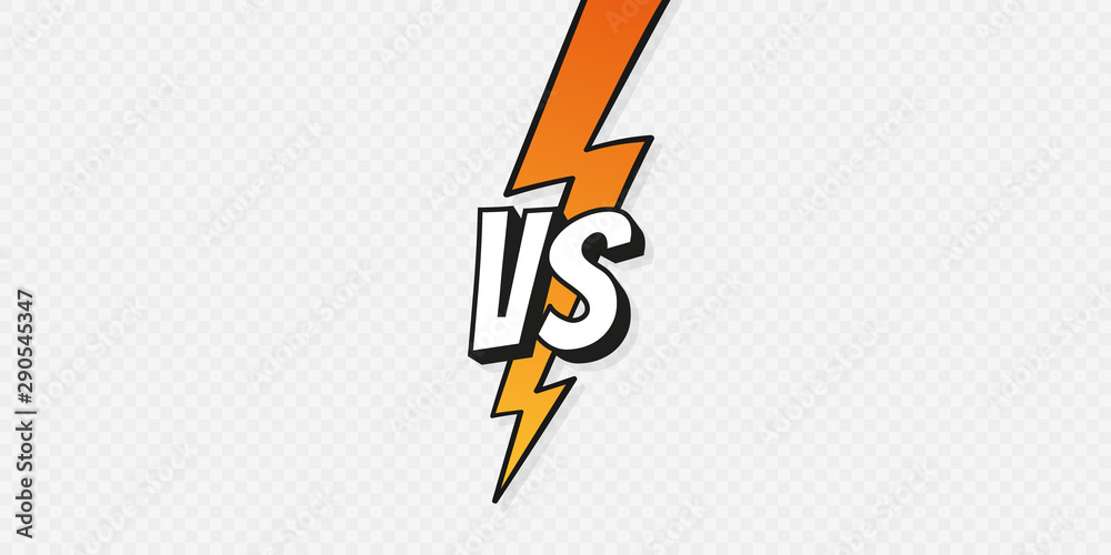 Concept VS. Fight. Versus sign gradient style with lightning bolt isolated  on transparent background for battle, sport, competition, contest, match  game. Vector illustration Stock Vector | Adobe Stock