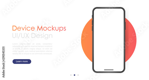 Smartphone blank screen, phone mockup. Template for infographics or presentation UI design interface photo