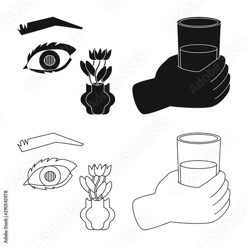 Vector illustration of diet and treatment logo. Set of diet and medicine stock symbol for web.