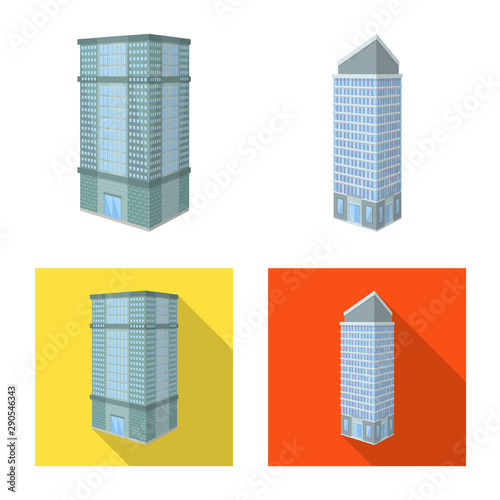 Isolated object of construction and building icon. Collection of construction and estate stock vector illustration.