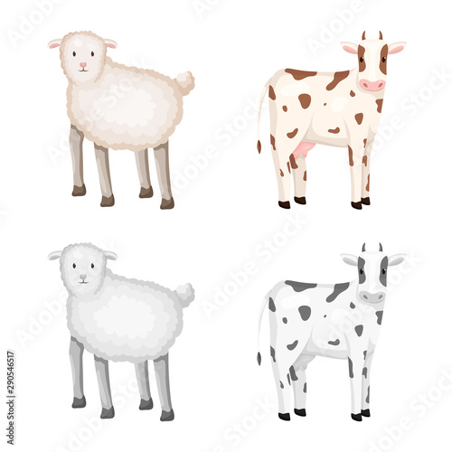 Isolated object of breeding and kitchen symbol. Collection of breeding and organic stock vector illustration.