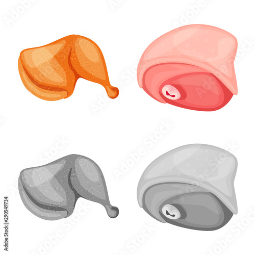 Vector illustration of product and poultry logo. Collection of product and agriculture vector icon for stock.
