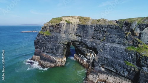 Coastal cliffs on Ballybunion Beach, aerial