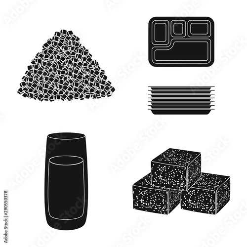 Isolated object of sucrose and technology logo. Collection of sucrose and cane stock vector illustration.