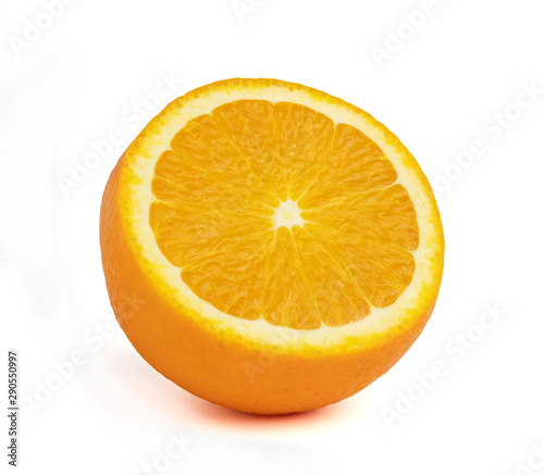 Fresh orange half isolated on white background with clipping path